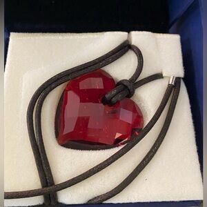 RARE FIND, Authentic Swarovski Bordeaux Red Heart Pendant Necklace, 718792.BNIB.